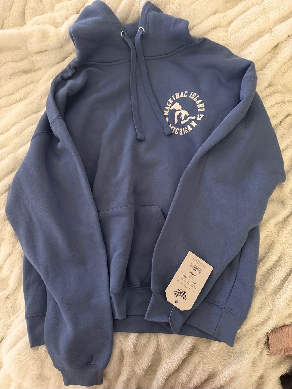 Mackinac Island Graphic Pullover Hoodie - Blue